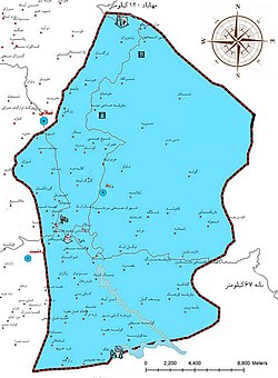 Map showing the District of Sardasht County in 2020