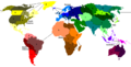 A map of territories in the game Risk