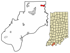 Location of St. Meinrad in Spencer County, Indiana