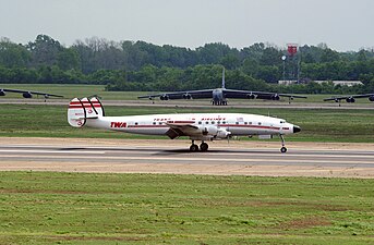 A restored L-1049H of the National Airline History Museum (previously Save-A-Connie) in full Trans World Airlines colors, 2004