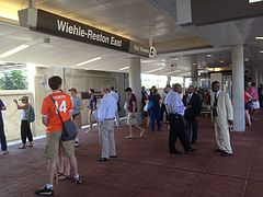 Platform of Wiehle–Reston East station in 2014