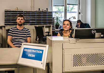 Wikimedia Deutschland staff in the WMDE office