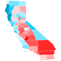 Shift in each California county from 2000-2004
