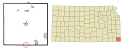 特里斯在切罗基县与堪萨斯州的位置