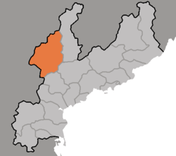 Map of South Hamgyong showing the location of Changjin