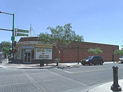 This historic structure, located at 5625 W Glendale Ave., was built in the 1940s. It once housed Glendale Pharmacy and Post Office. (notice the old pharmacy sign on top of the building). It now houses Auntie Em's Miniature and Smilin' Jack's Pedal Car store. It is listed in the Glendale Arizona Historical Society.