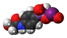 Space-filling model of the glycobiarsol molecule