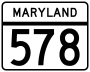 Maryland Route 578 marker