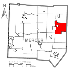 Location of Sandy Lake Township in Mercer County