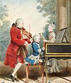 Image 8A young Wolfgang Amadeus Mozart, a representative composer of the Classical period, seated at a keyboard. (from Classical period (music))