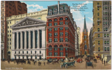 Color postcard entitled of the New York Stock Exchange
