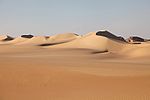 Sand dunes in a desert