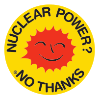 Anti-nuclear power movement's Smiling Sun logo: "Nuclear Power? No Thanks"