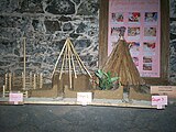 Exhibit of the various stages of construction of a Kanak hut