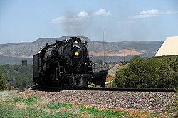 Santa Fe 3751 pulls an excursion train across Hell Canyon on the BNSF, 2012