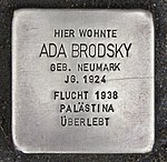 Memorial plaque for Ada Brodsky