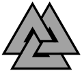 The valknut as trefoil knot or triquetra (unicursal) (Knot Atlas 3_1)