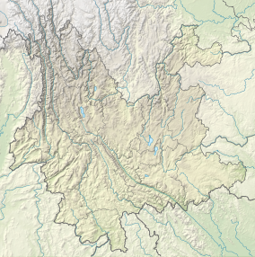 Map showing the location of Lashihai Wetland