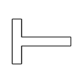 The landing T, showing the wind direction on an all-over landing field with the tail of the T pointing downwind. On airfields with runways it indicates the landing and take-off direction.