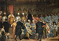 Fresco in the Doge's Palace in Venice depicting Doge Marino Grimani receiving the Persian Ambassadors, 1599.