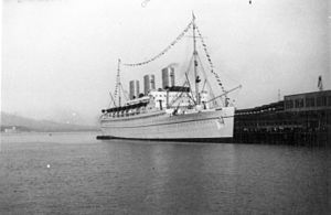 RMS Empress of Japan in original appearance.