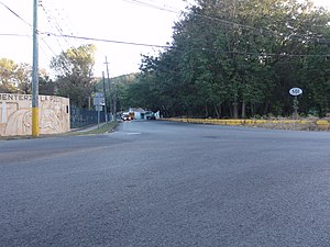 Southern terminus of PR-501 at entrance to Barrio Magueyes, Ponce