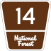 Federal Forest Highway 14 marker