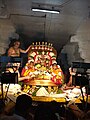 Govindaraja processional deity along with Sridevi and Bhudevi on Pedda sesha vahanam during brahmotsavams
