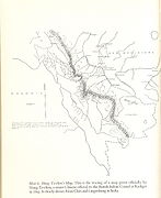 Hung Ta-chen's map of the China border near Ladakh, 1893. Faithful reproduction by Dorothy Woodman. The boundary, marked with a thin dot-dashed line, matches the Johnson line for Aksai Chin.[19]