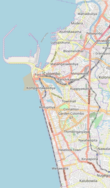 Location of international grounds in Colombo