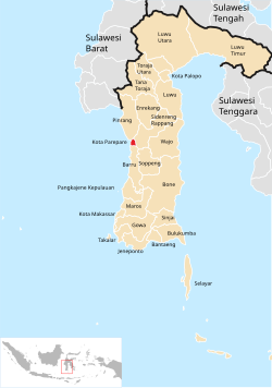 Location within South Sulawesi