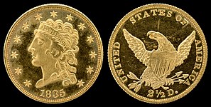 Classic Head Quarter eagle (1834–39) William Kneass