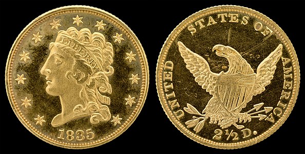 Classic Head quarter eagle, by William Kneass and the United States Mint