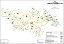 Map showing Parsandan (#041) in Nawabganj CD block