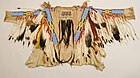 Nez Perce man's beaded and quilled buckskin shirt with eagle feathers and ermine pelts, c. 1880-85