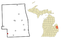 Location of Brown City, Michigan