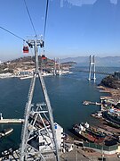 The bridge, as seen from the Yeosu Maritime Cable Car (2022)