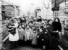 Concentration camp inmates at Auschwitz