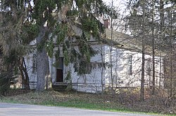 Abandoned Greek Revival house on Pennsylvania Route 258