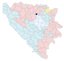 Location of Usora municipality within Bosnia and Herzegovina.