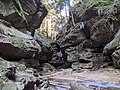 The small waterfall at the head of the gorge