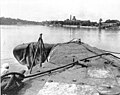 Damaged USS Growler at the submarine base at New Farm in February 1943