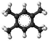 Ball-and-stick model of the durene molecule