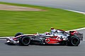 From 2007年 until 2013年 inclusive, McLaren's title sponsor was Vodafone. This is Fernando Alonso at the 2007 British Grand Prix.