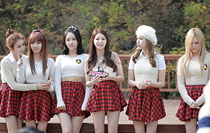 Fiestar in 2014 From left: Cao Lu, Hyemi, Linzy, Jei, Cheska and Yezi