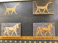 Aurochs and mušḫuššus from the gate in the Istanbul Archaeology Museums