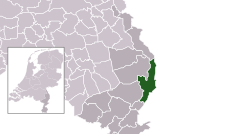 Highlighted position of Venlo in a municipal map of Limburg