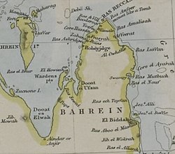 Territory controlled by Bahrain in 1849