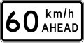 Road works speed limit ahead - 60 km/h