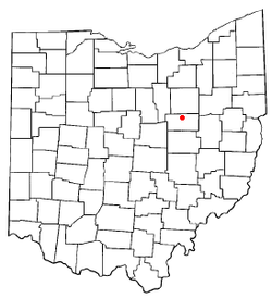 Location of Holmesville, Ohio